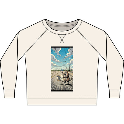 Long Sleeve Crewneck Sweatshirt – Vintage Kangaroo Road Trip Graphic